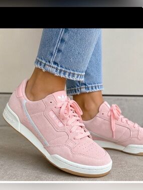 Adidas Continental 80 True Pink in Suede
